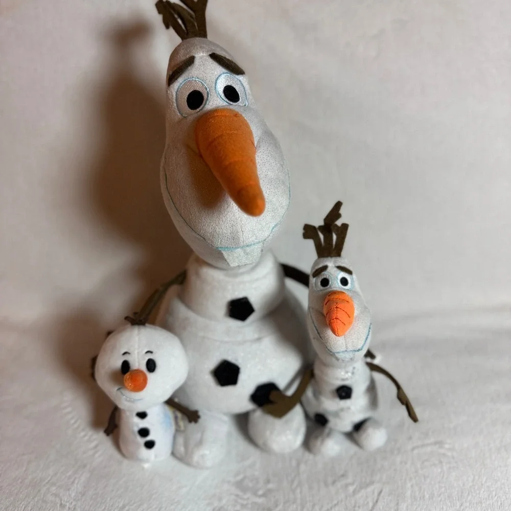 Disney Frozen Olaf Snowman Plush Lot of 3, Ty Sparkle, Ty, Hallmark Itty Bitty